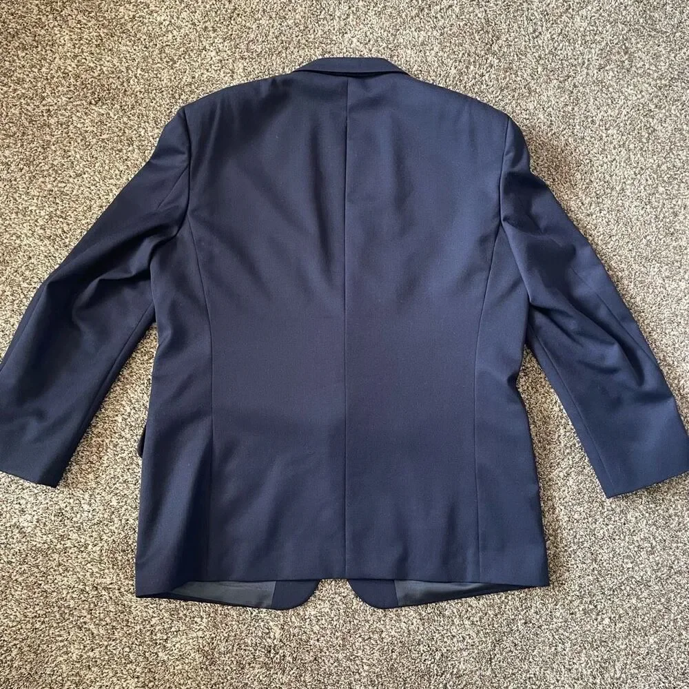Oscar de la Renta navy blue two button suit jacket blazer men’s size 44R